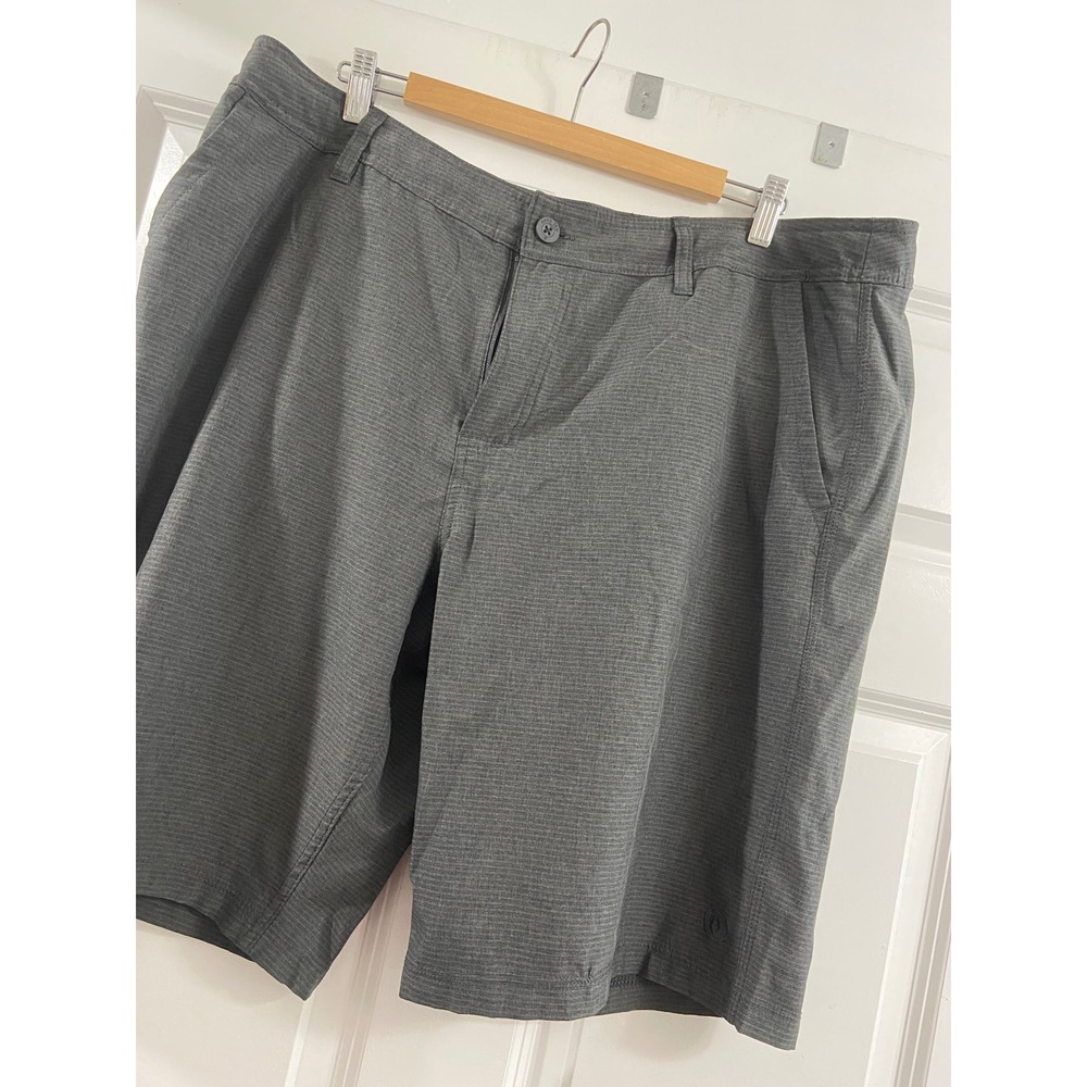 Hang Ten Mens Hybrid Walk Shorts Gray Heather Stretch Size 40 vacation beach
